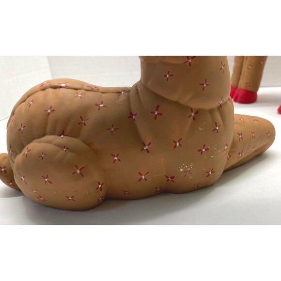 Vintage Kimple Mold Christmas Ceramic Reindeer Figurines Quilted Hand Painted - Picture 11 of 13